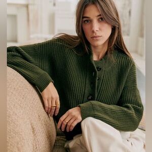Sezane Lucas jumper khaki green size XL like new sweater